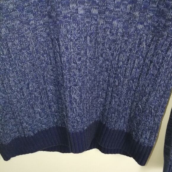 Men URBAN OUTFITTERS / KOTO Blue Cable Knit Cotton Crenwneck Sweater Size Medium - Picture 4 of 13